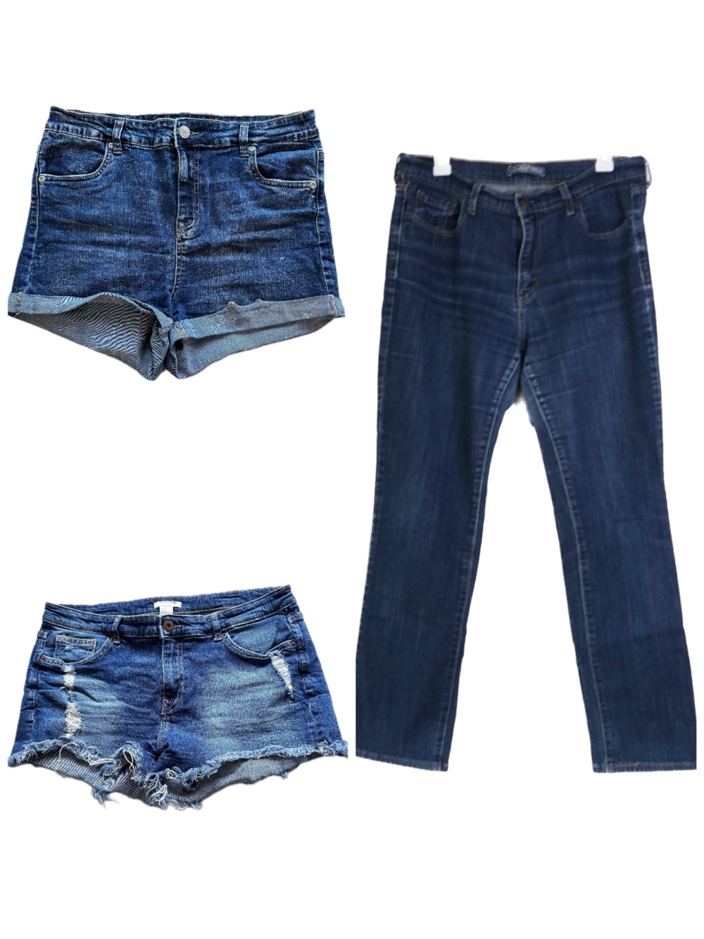Lot of 3 Denim Levi’s 505 Straight Large 12M 32x30 H&M Bluenotes Jean Short 32